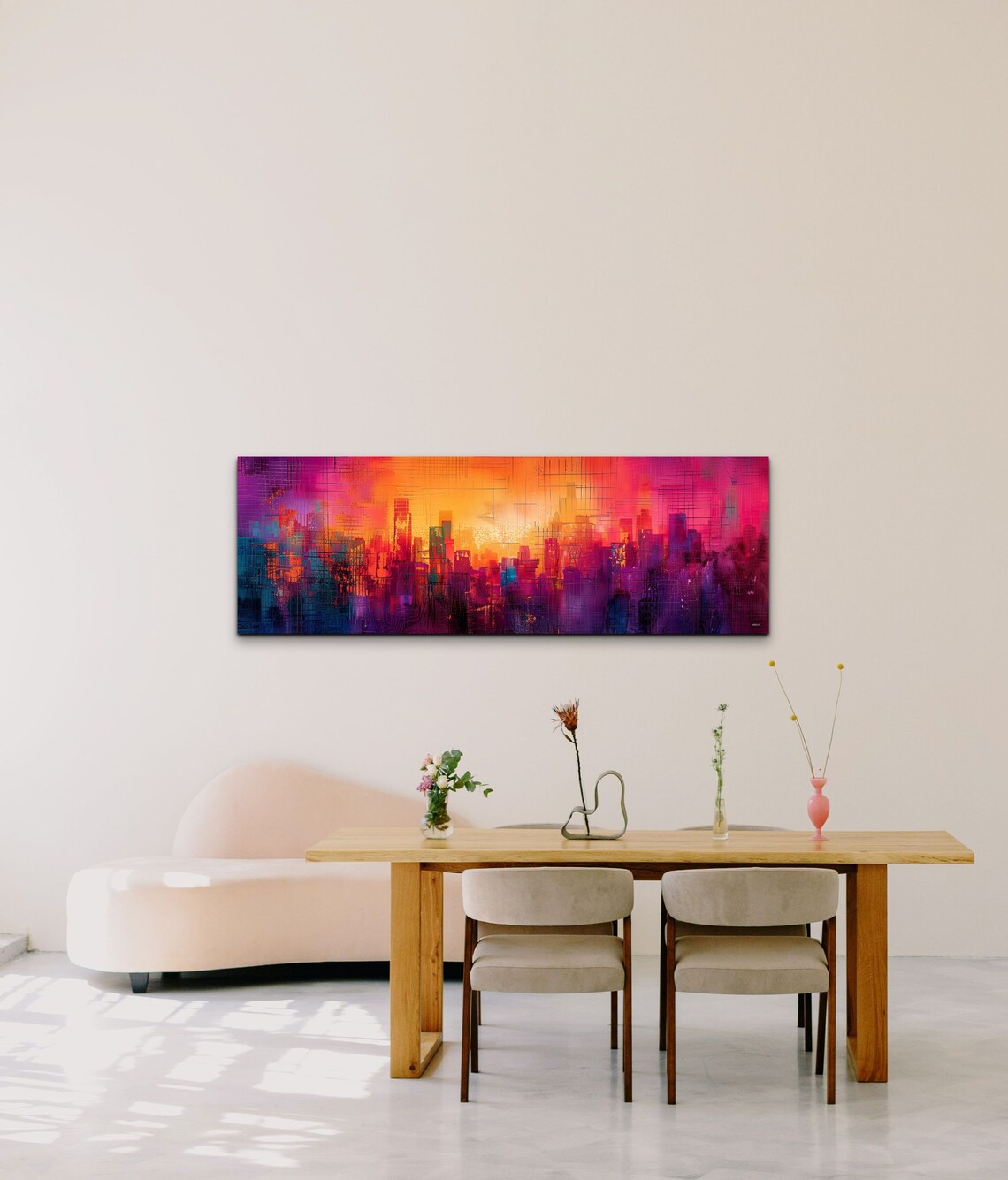 Urban Life Mosaic Colors Abstract Cityscape Art Print - Image 7