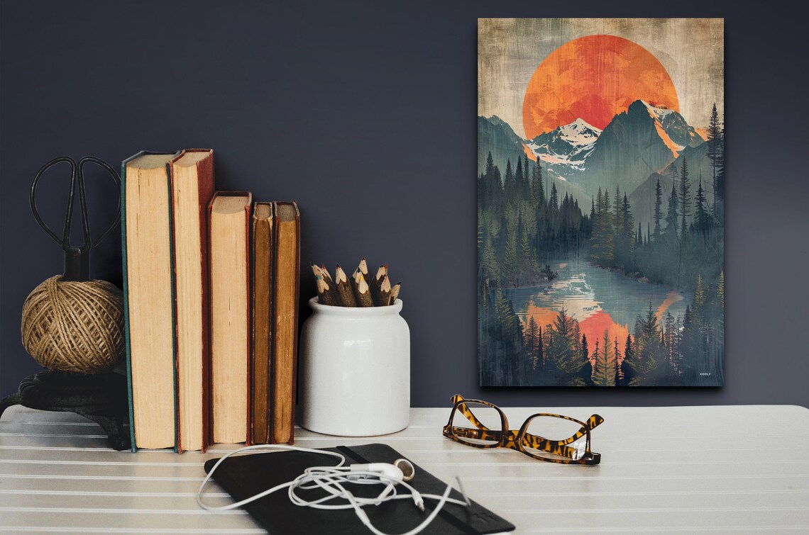 Mid Century Modern Mountain Wall Art