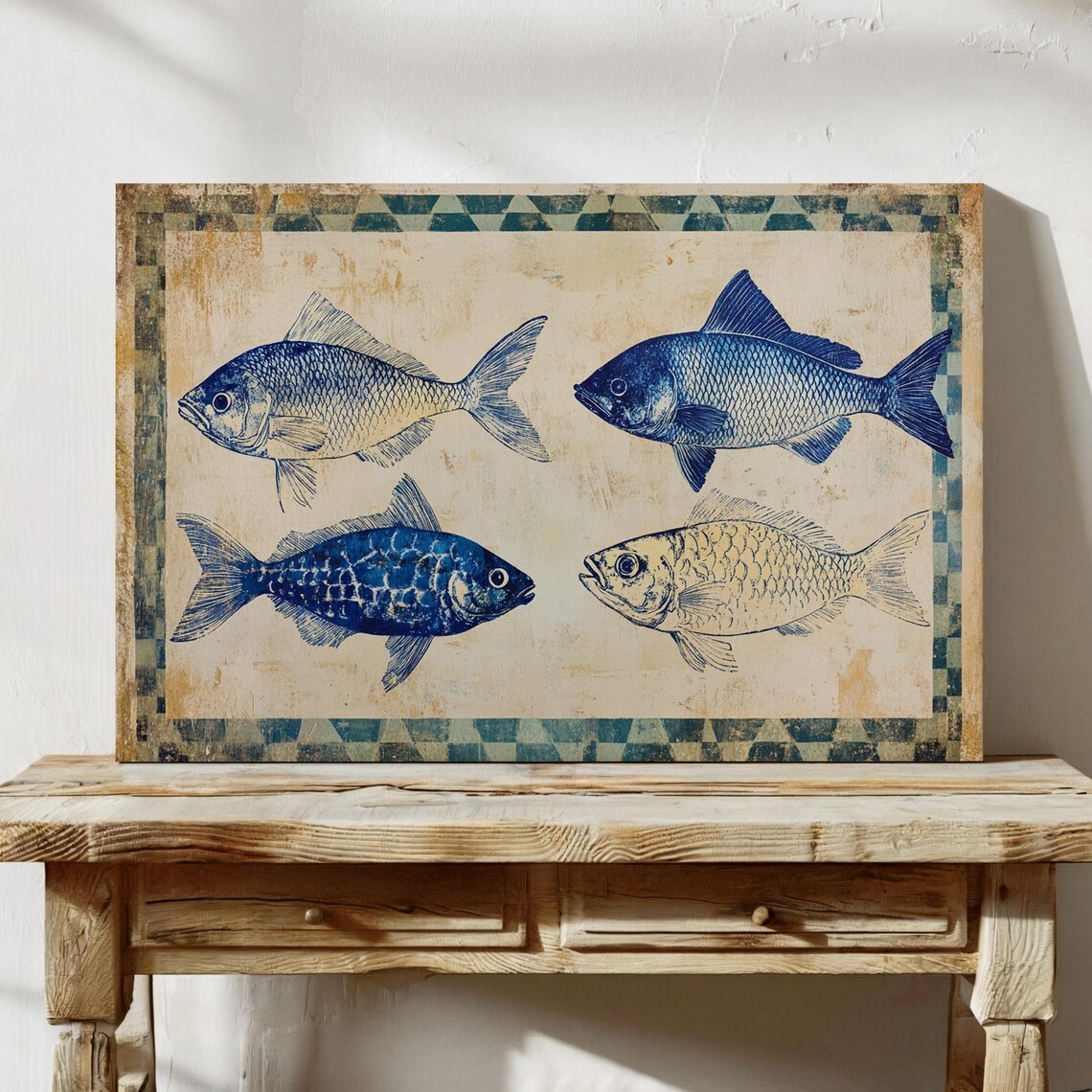Vintage Nautical Blue Fish, Ocean Decor - Image 6