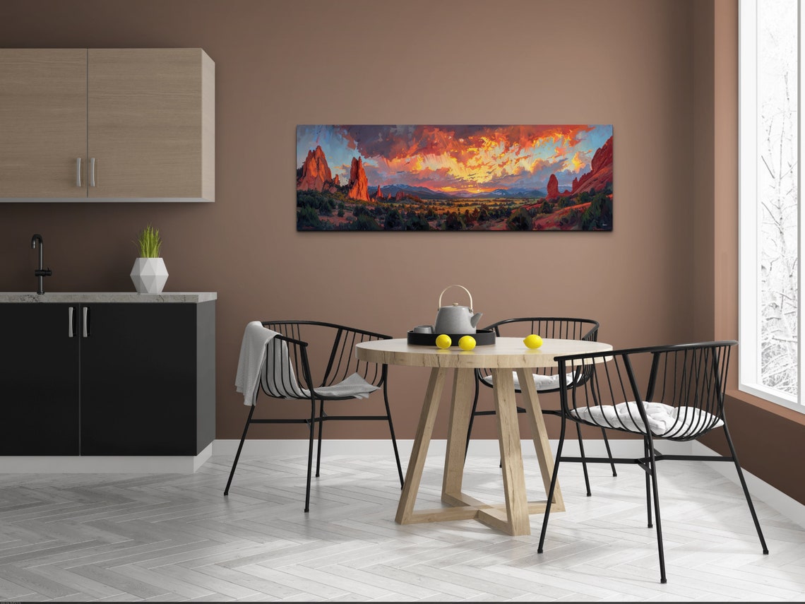 Red Rock Spires Towering Sandstone Dramatic Sunset Painting Print - Image 7