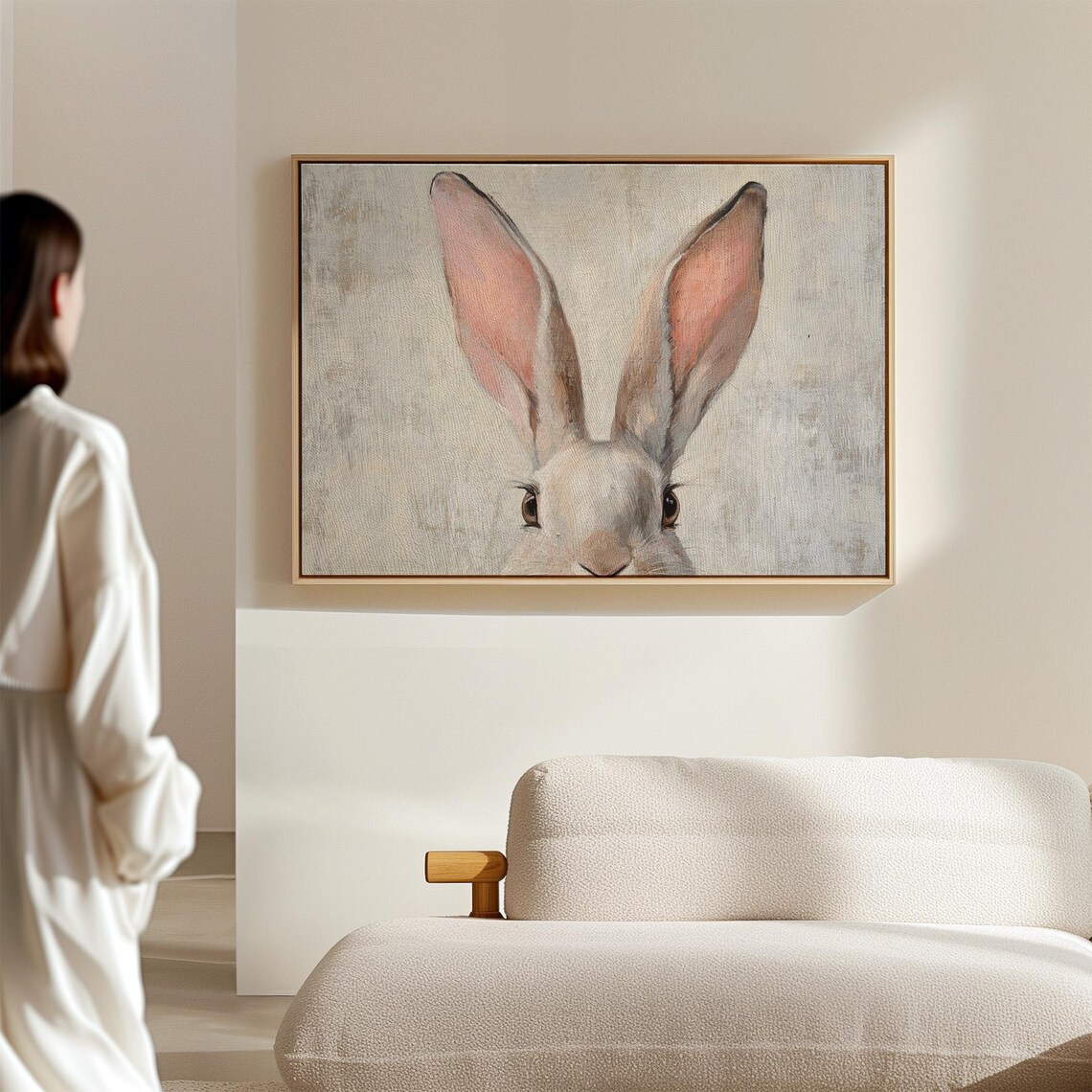Adorable Bunny Close-Up Art Print, Rustic Rabbit - Image 7