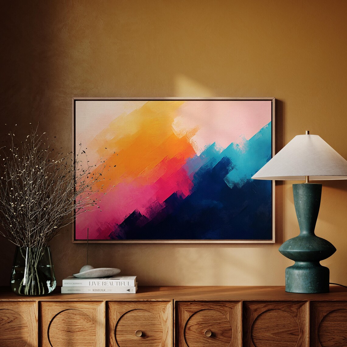 Vibrant Abstract Gradient Painting, Modern Decor - Image 4