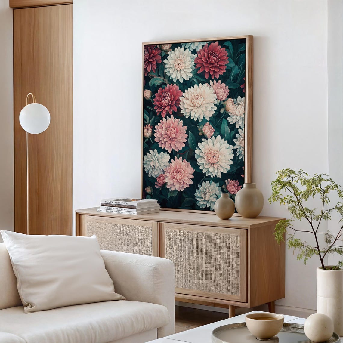 Dramatic Chrysanthemum Floral Pattern Vintage Botanical Poster - Image 5
