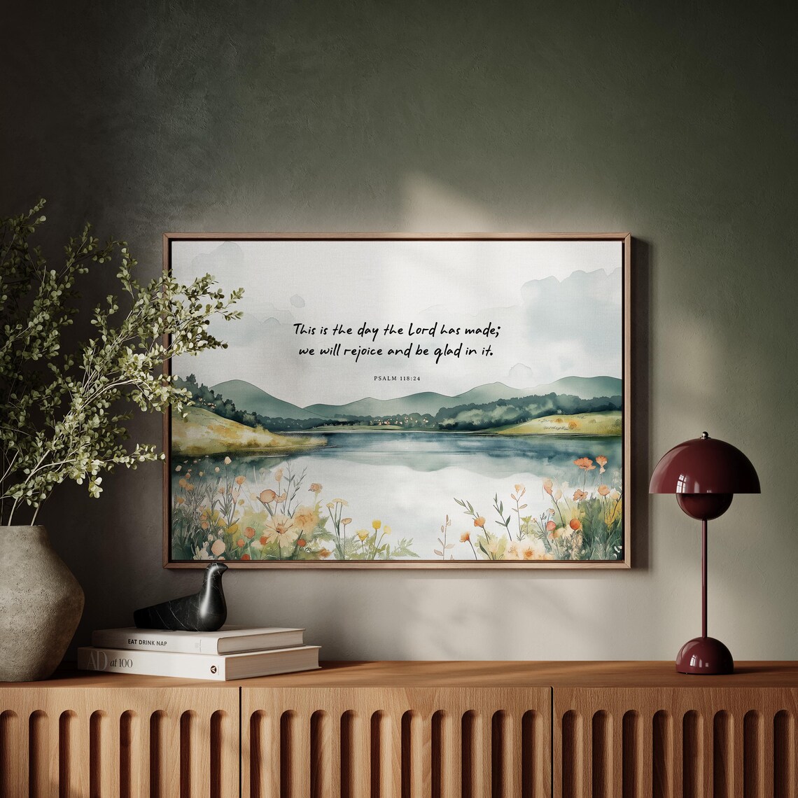 Psalm 118:24 Watercolor Art, Christian Scripture
