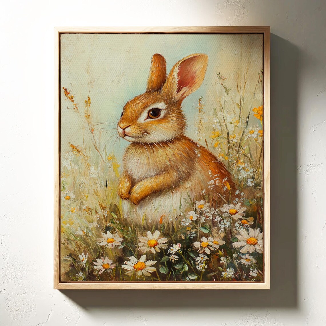 Charming Bunny, Whimsical Rabbit Meadow Art Print - Image 4