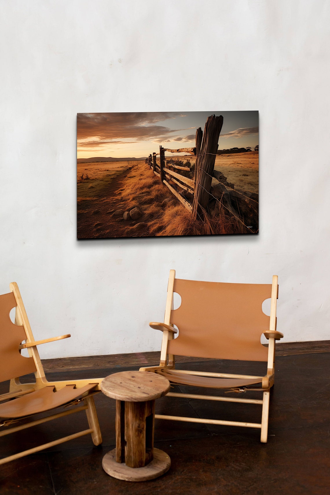 Australian Landscape Fence And Gum Trees Wall Art - Image 5