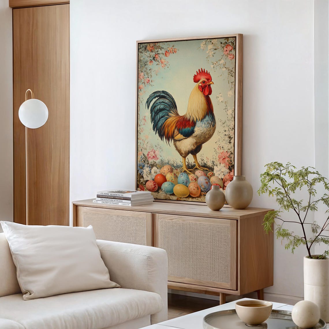 Rustic Rooster Standing Proudly Among Painted Easter Eggs Poster - Image 5