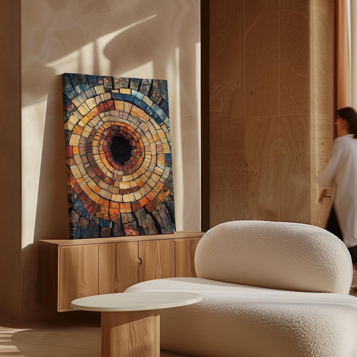 Mosaic Tree Ring Art, Rustic Natural Wall Art - Image 6