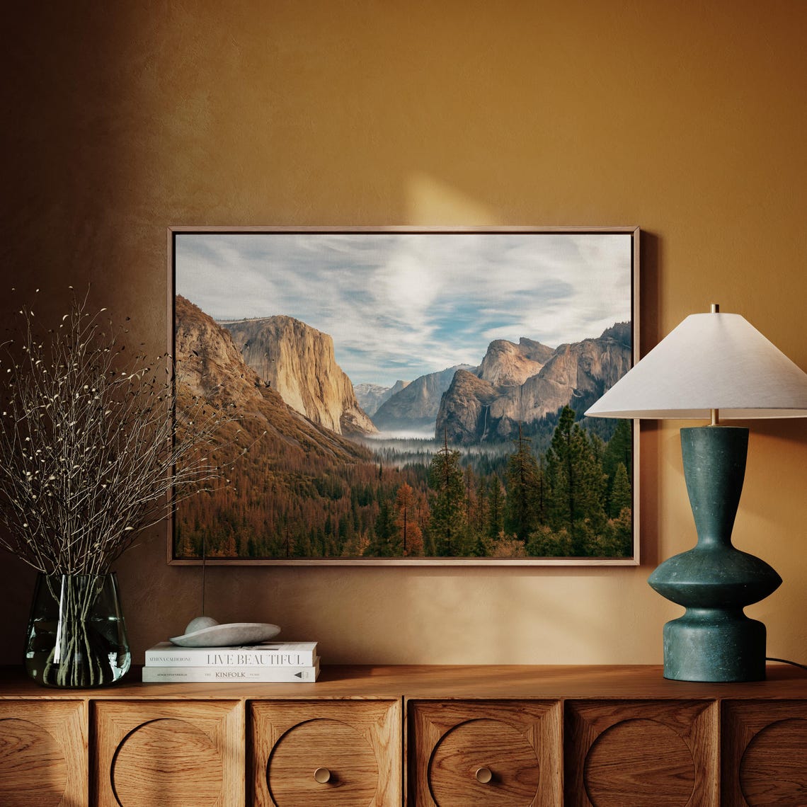 Yosemite El Capitan Granite Cliffs Autumn Valley Landscape Poster