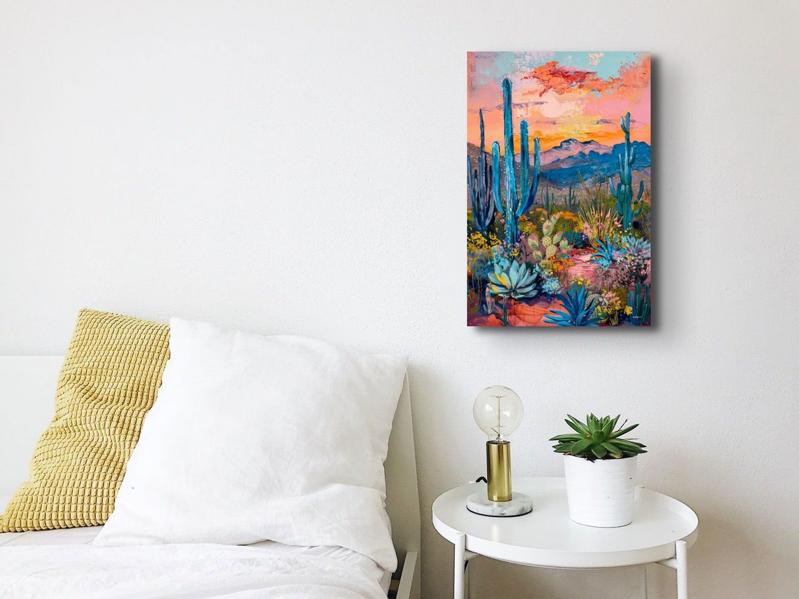 Saguaro Cactus Garden Sunset Vertical Desert Landscape Poster - Image 6