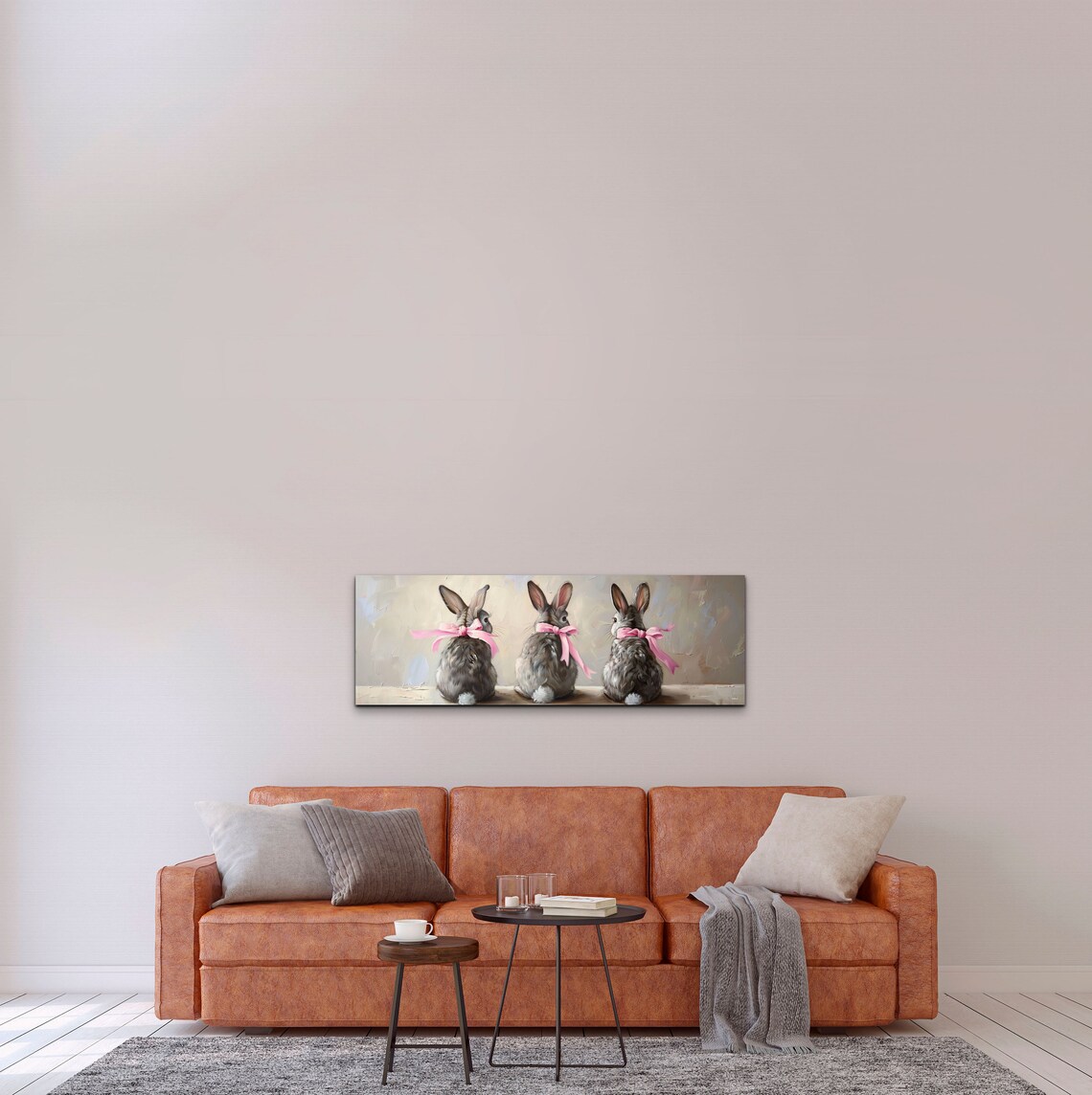Bunny Landscape - Easter Wall Art, Panoramic Art - Image 3
