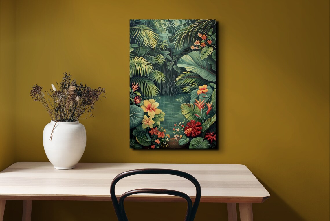 Tropical Jungle Wall Art, Colorful Foliage Abstract - Image 5