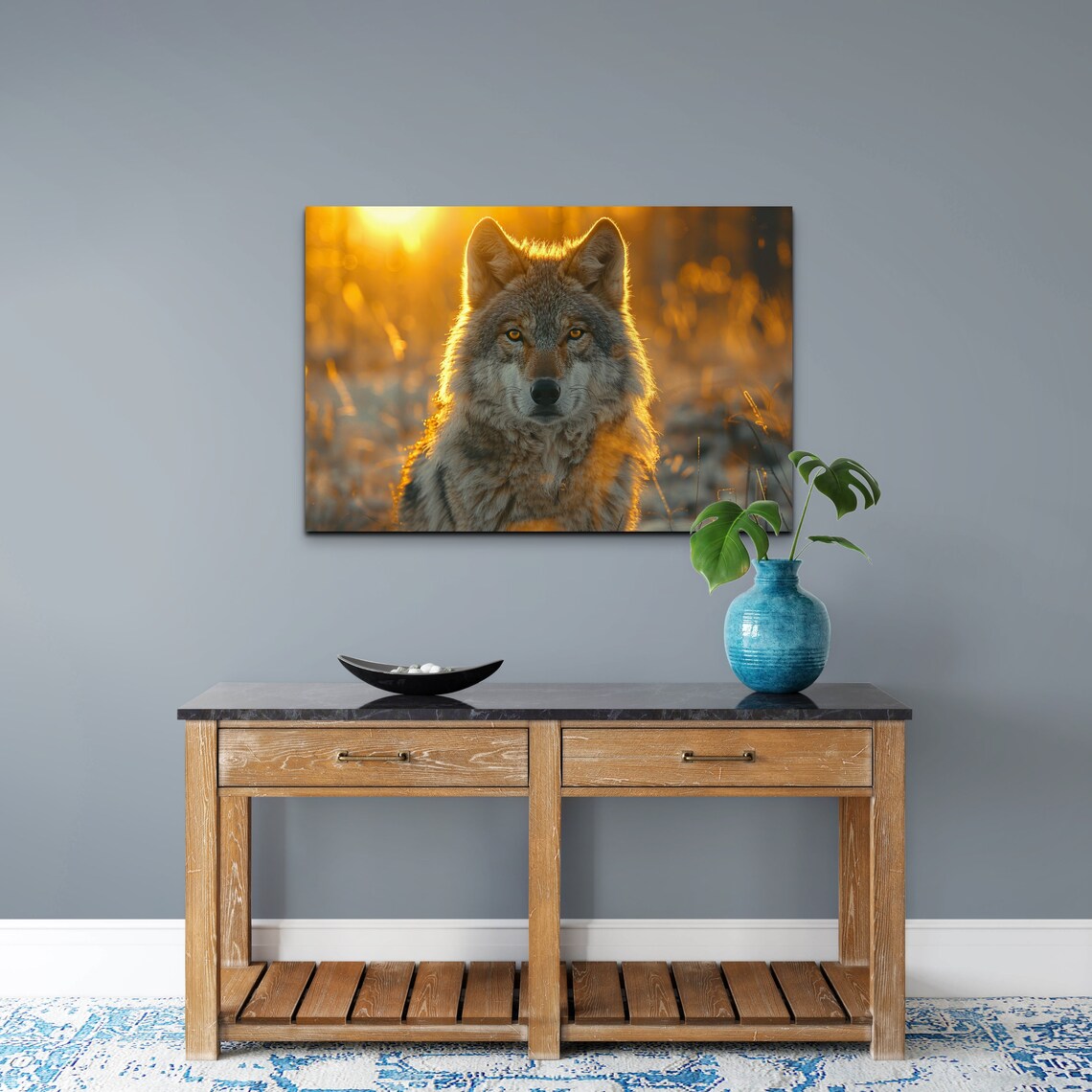 Wolf Rustic Home Decor Art Print, Animal Print - Image 4