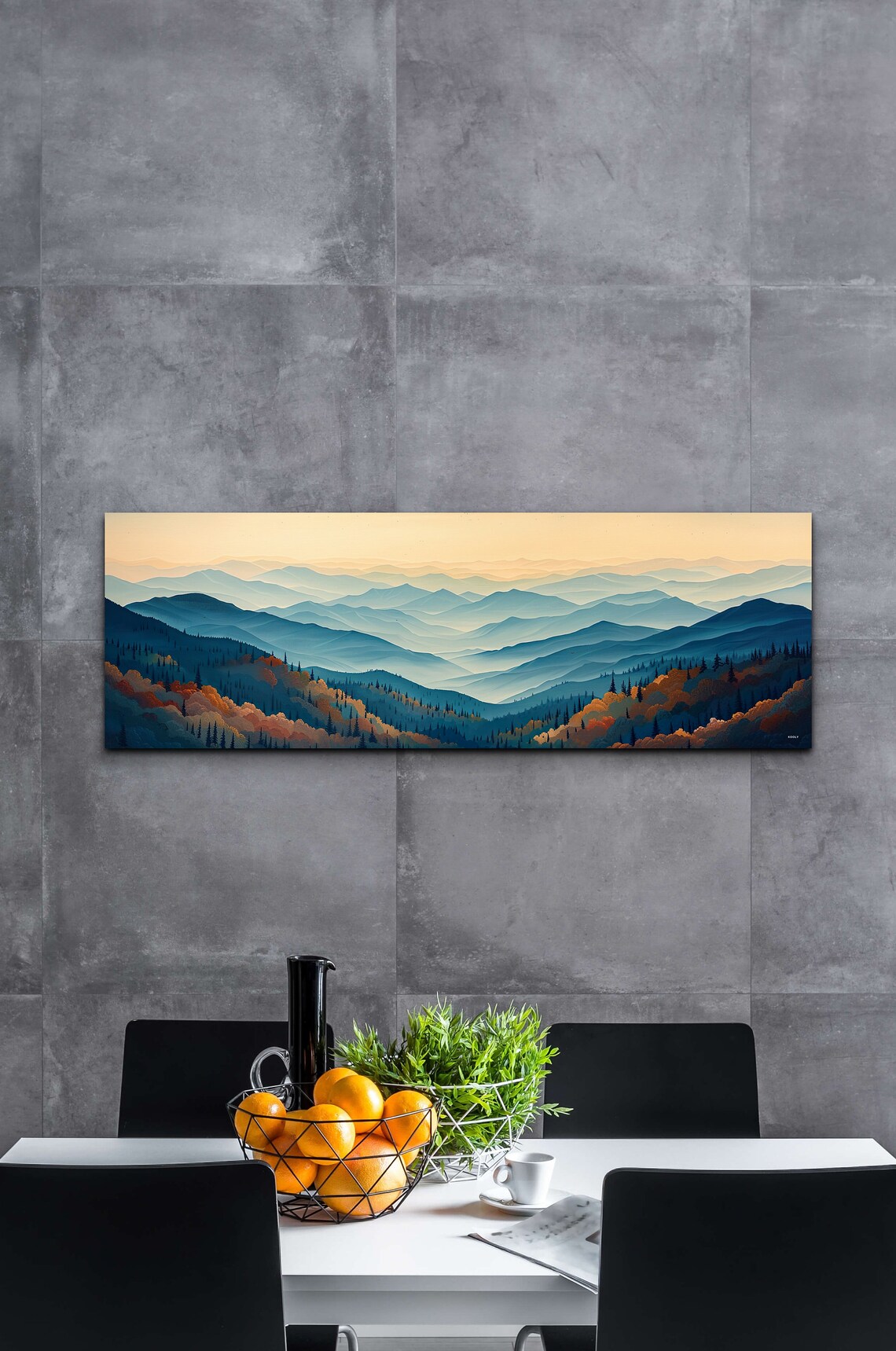 Smokey Mountain Century Modern Panoramic Wall Art - Image 6