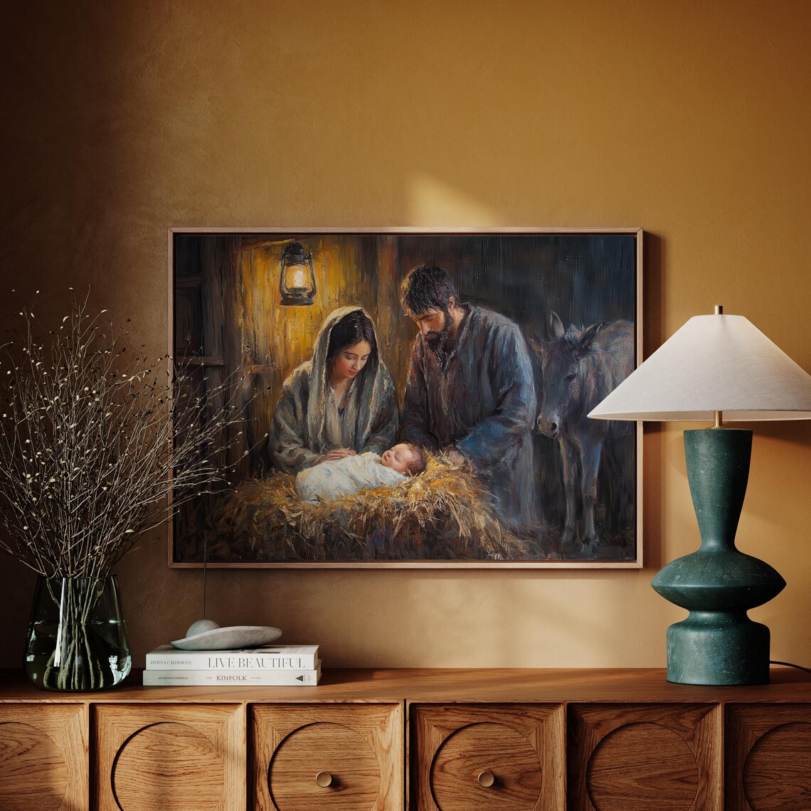 Christian Nativity Jesus In The Manger Art Print - Image 2