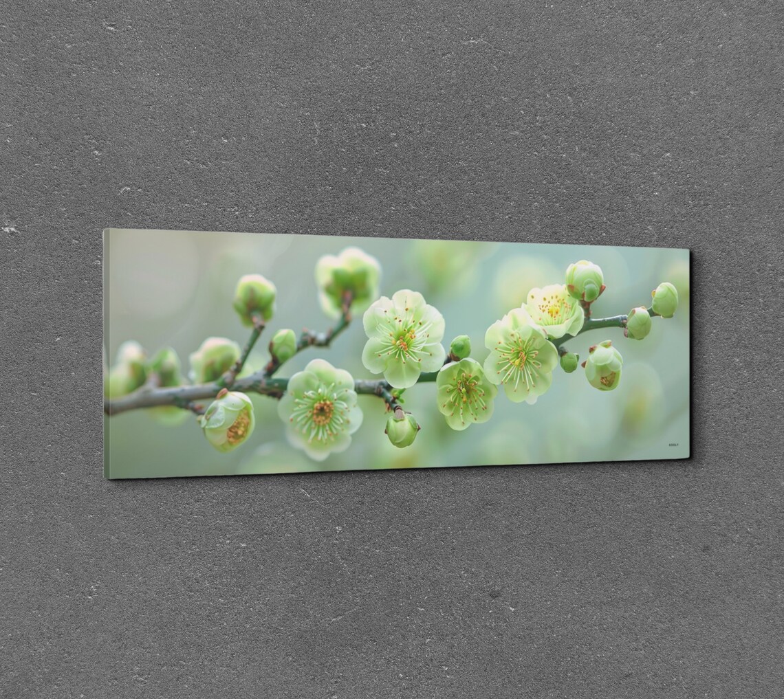 Green Plum Blossoms Panoramic Nature Landscape - Image 4