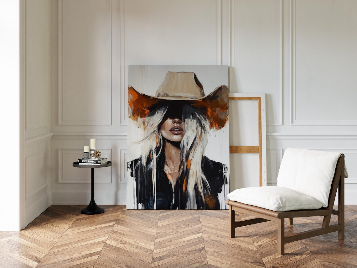 Abstract Cowgirl Modern Western Art Print - Image 4