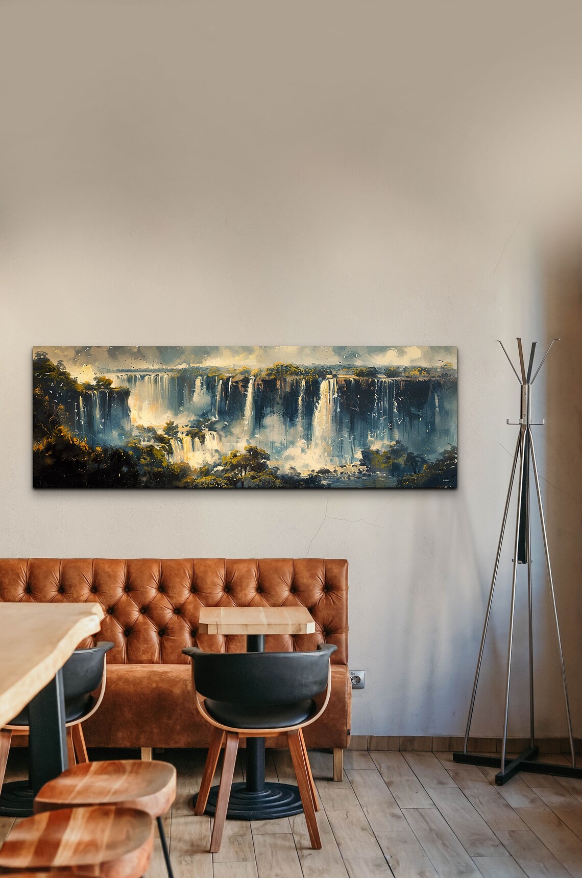 Iguazu Falls Mid-Century Modern Panoramic Art Print