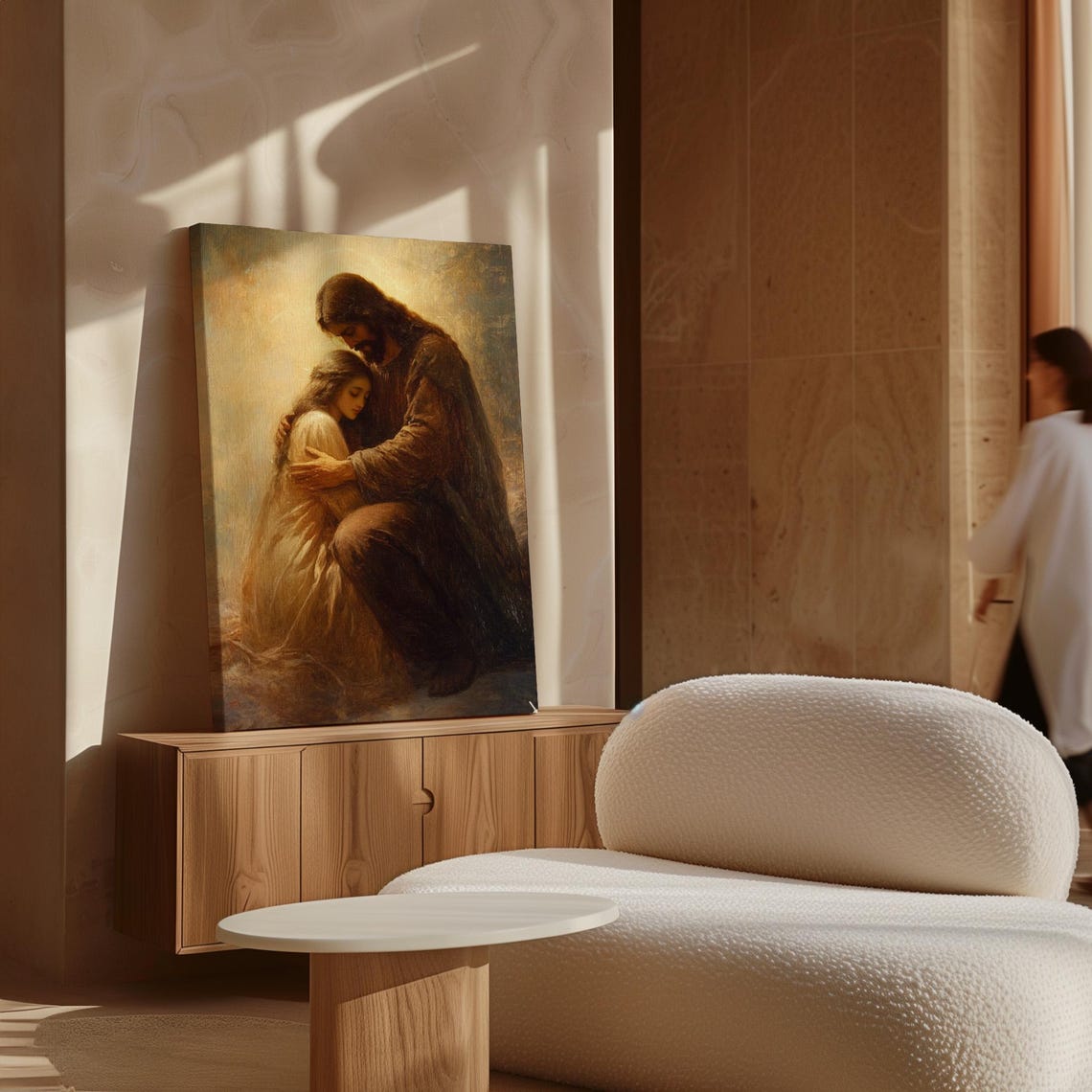 Jesus Comforting Woman Sorrow Faith Healing Christian Poster - Image 6