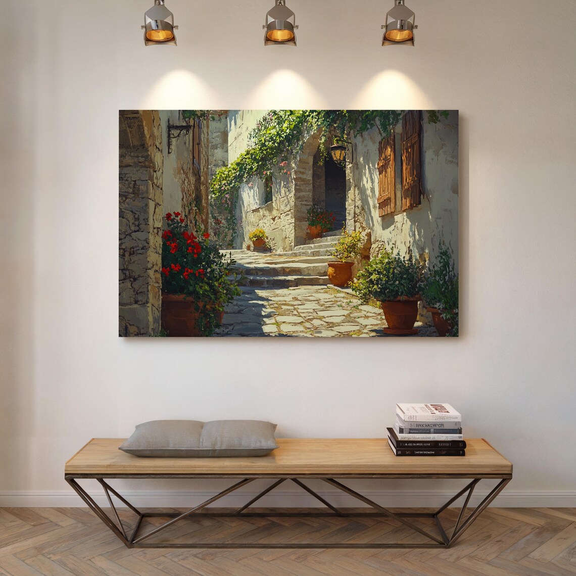 Rustic Mediterranean Village Alleyway, Tuscany Art Print - Image 4