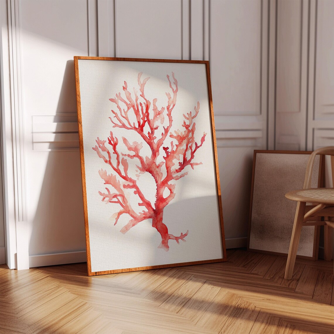 Red Coral Watercolor Abstract Coral Branch Art - Image 3