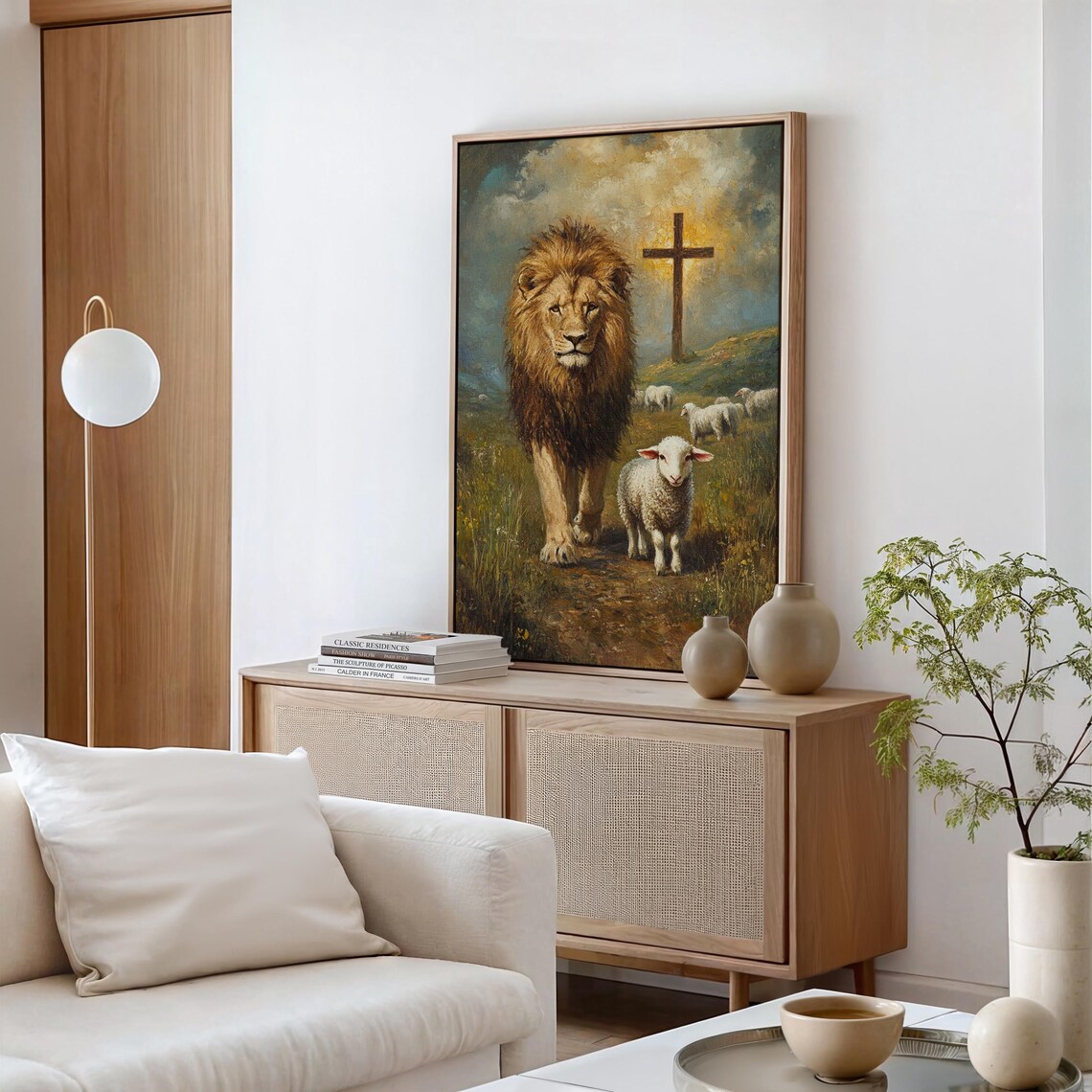 The Lion And The Lamb With Cross Powerful Christian Faith Poster - Image 5