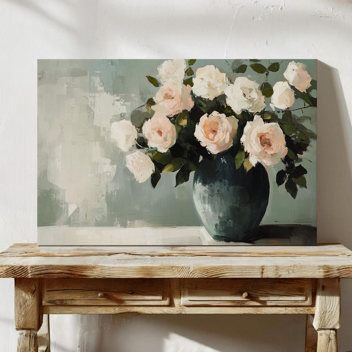Vintage Rose Bouquet Art Print, Romantic Floral Decor