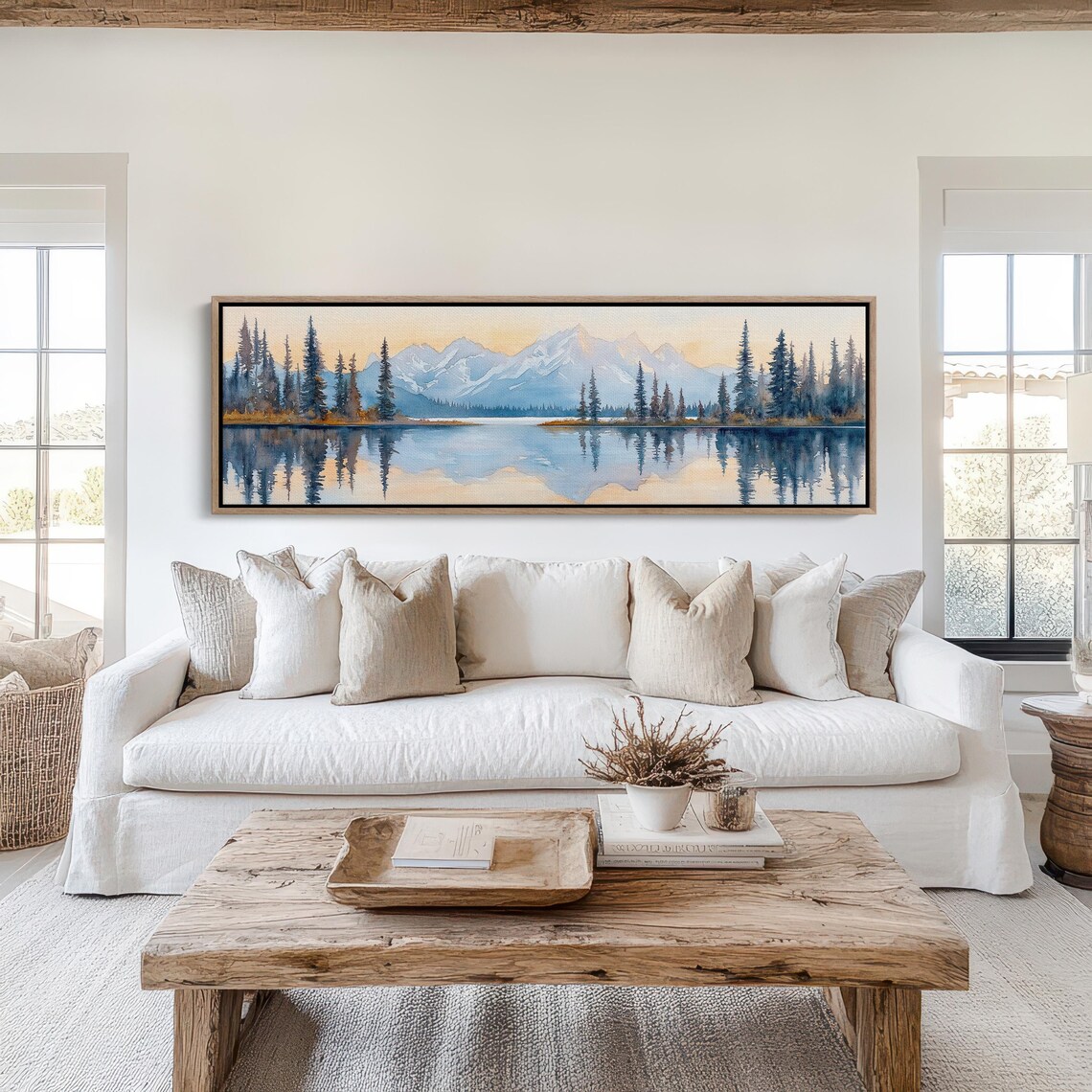 Mount Bear Lake Reflection Art Print, Watercolor Mountain Landscape - Image 6