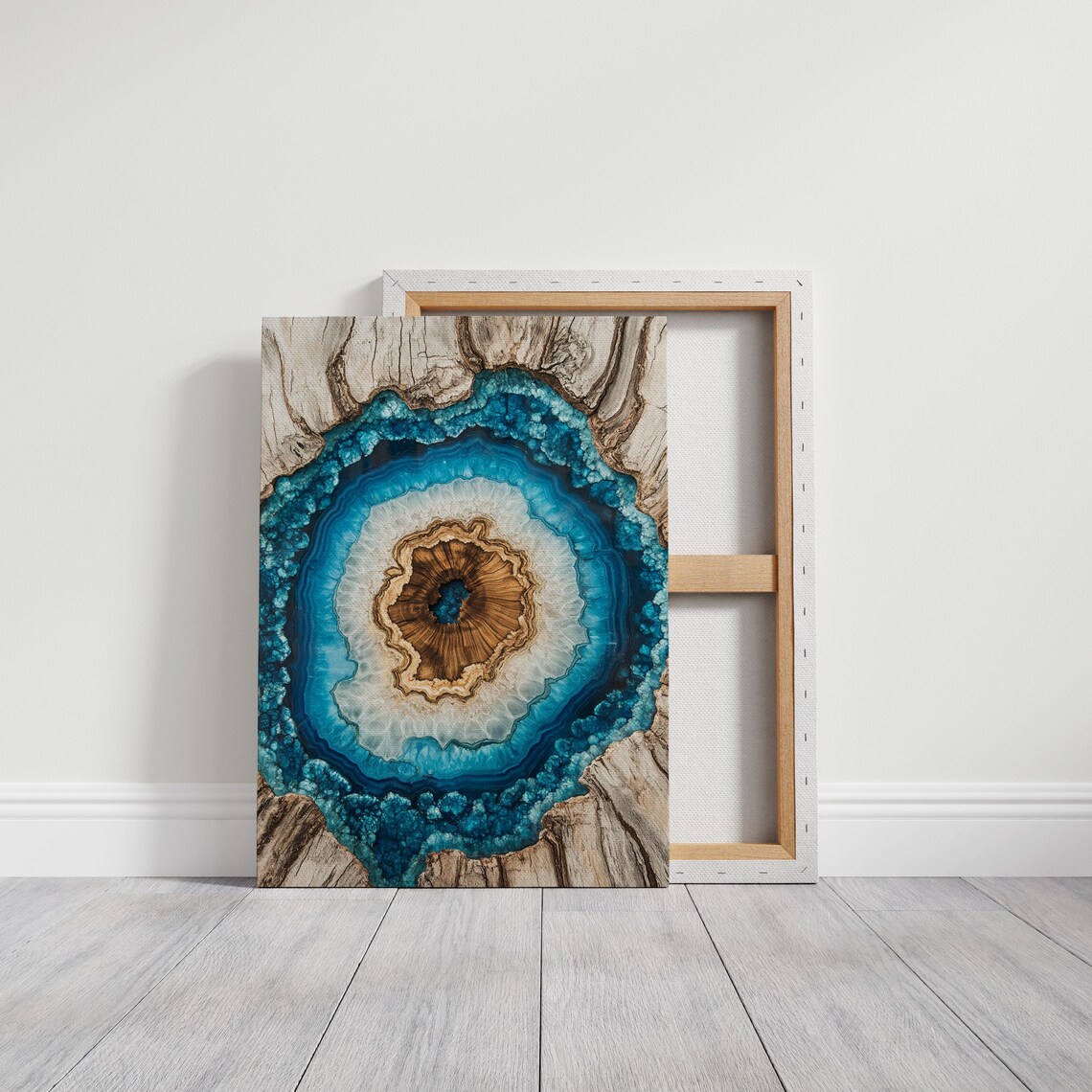 Crystal Geode and Wood Grain Agate Tree Ring Print - Image 6