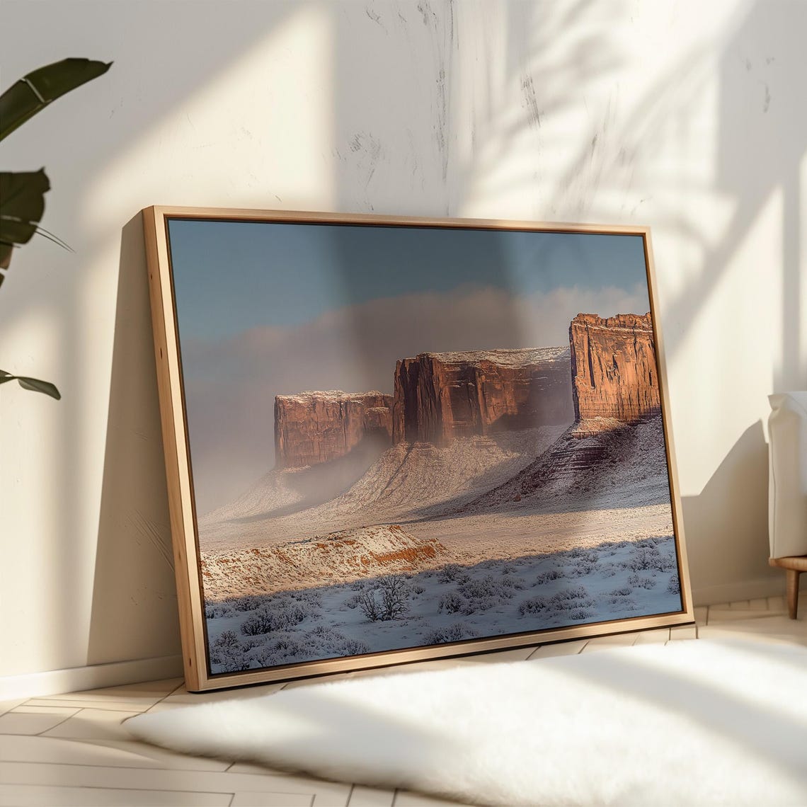 Monument Valley Winter Snow Red Rock Buttes Desert Landscape Poster