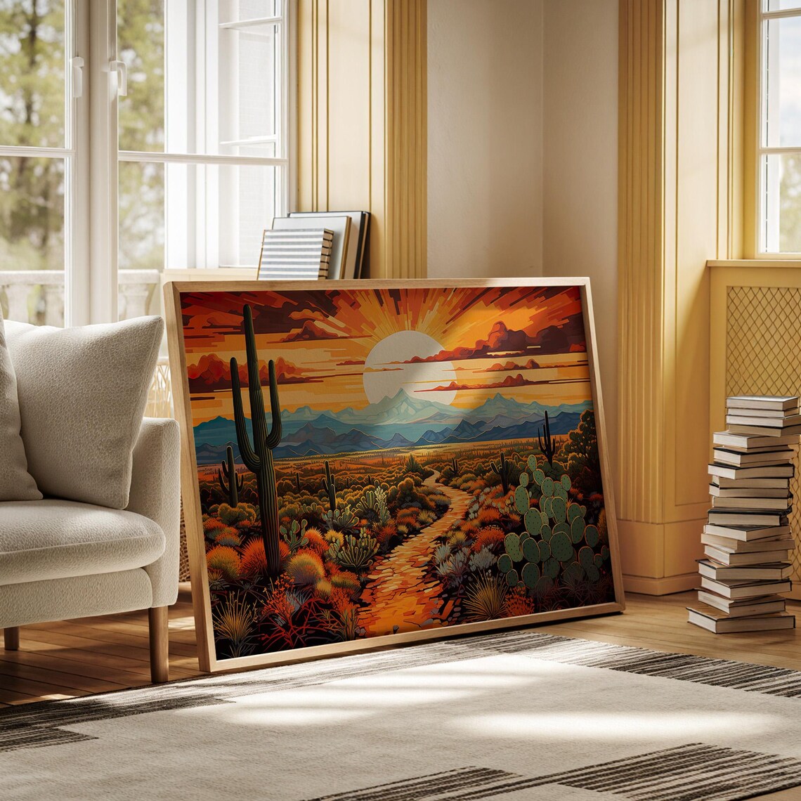 Southwestern Landscape Art Print, Arizona Mexico Texas - Image 5