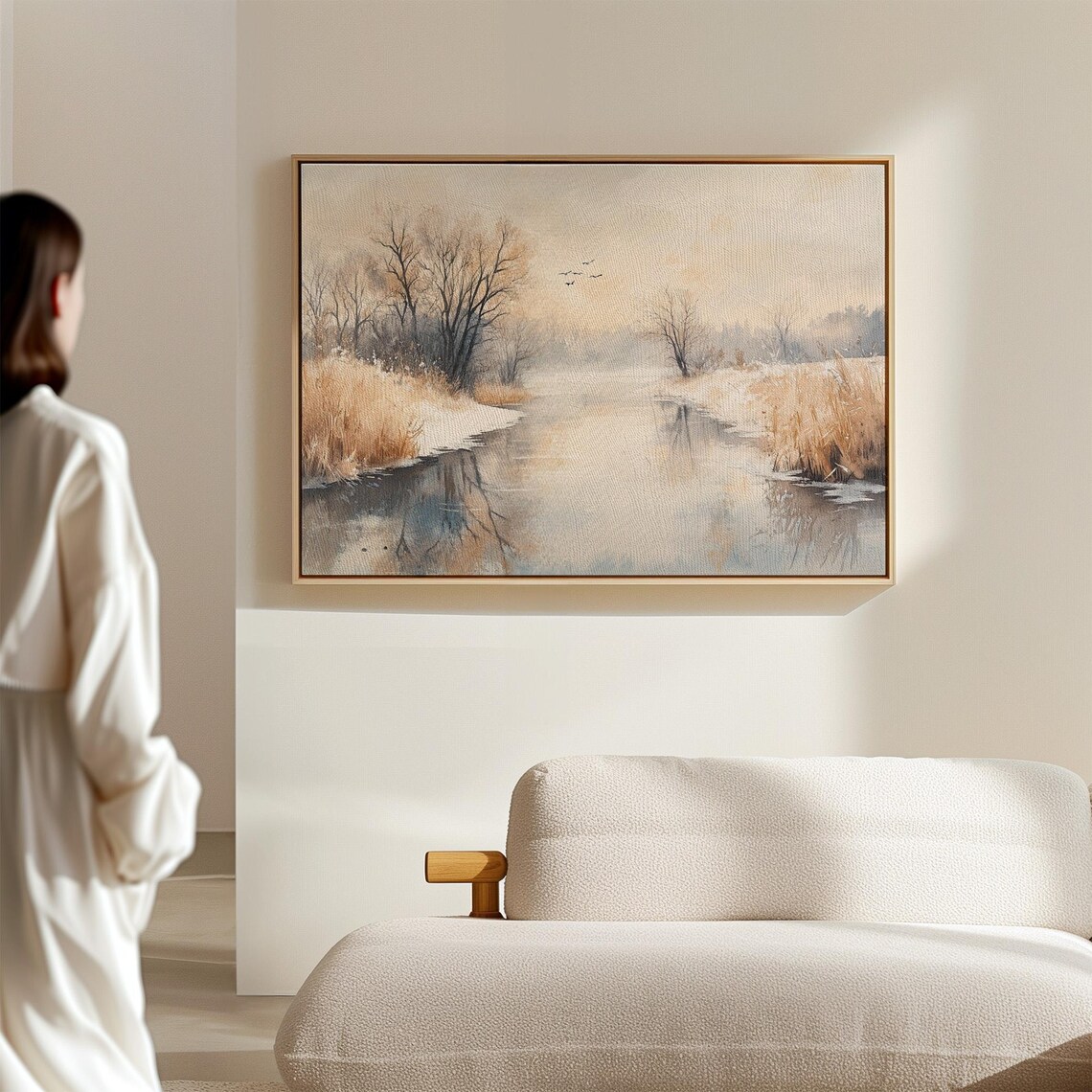Serene Winter River Landscape, Tranquil Nature Scene - Image 4