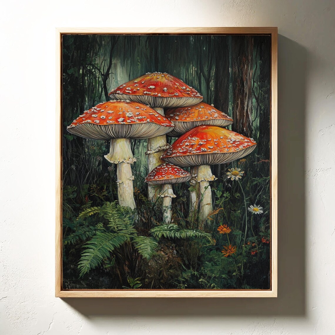 Amanita Mushrooms, Mystical Forest Nature Art - Image 7