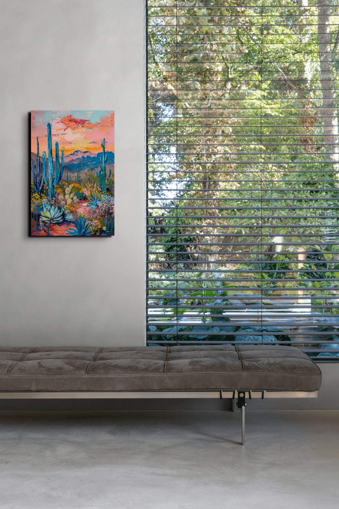 Saguaro Cactus Garden Sunset Vertical Desert Landscape Poster - Image 4