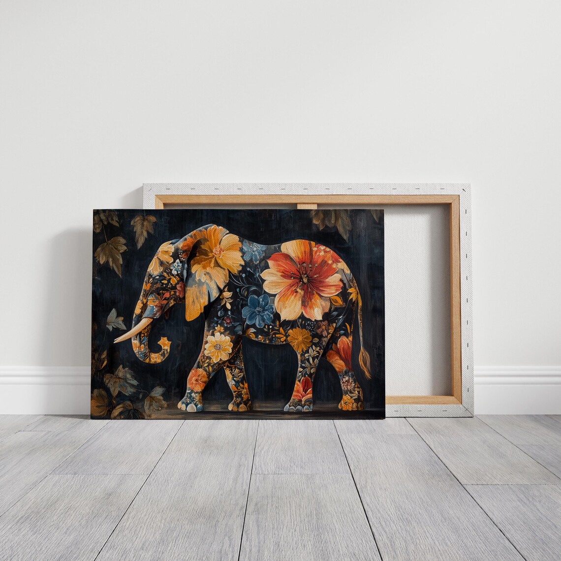 Elephant Covered in Vibrant Floral Pattern Bold Botanical Animal Poster - Image 7