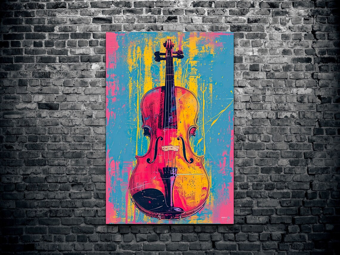 Pop Art Violin Wall Art Print - Image 2