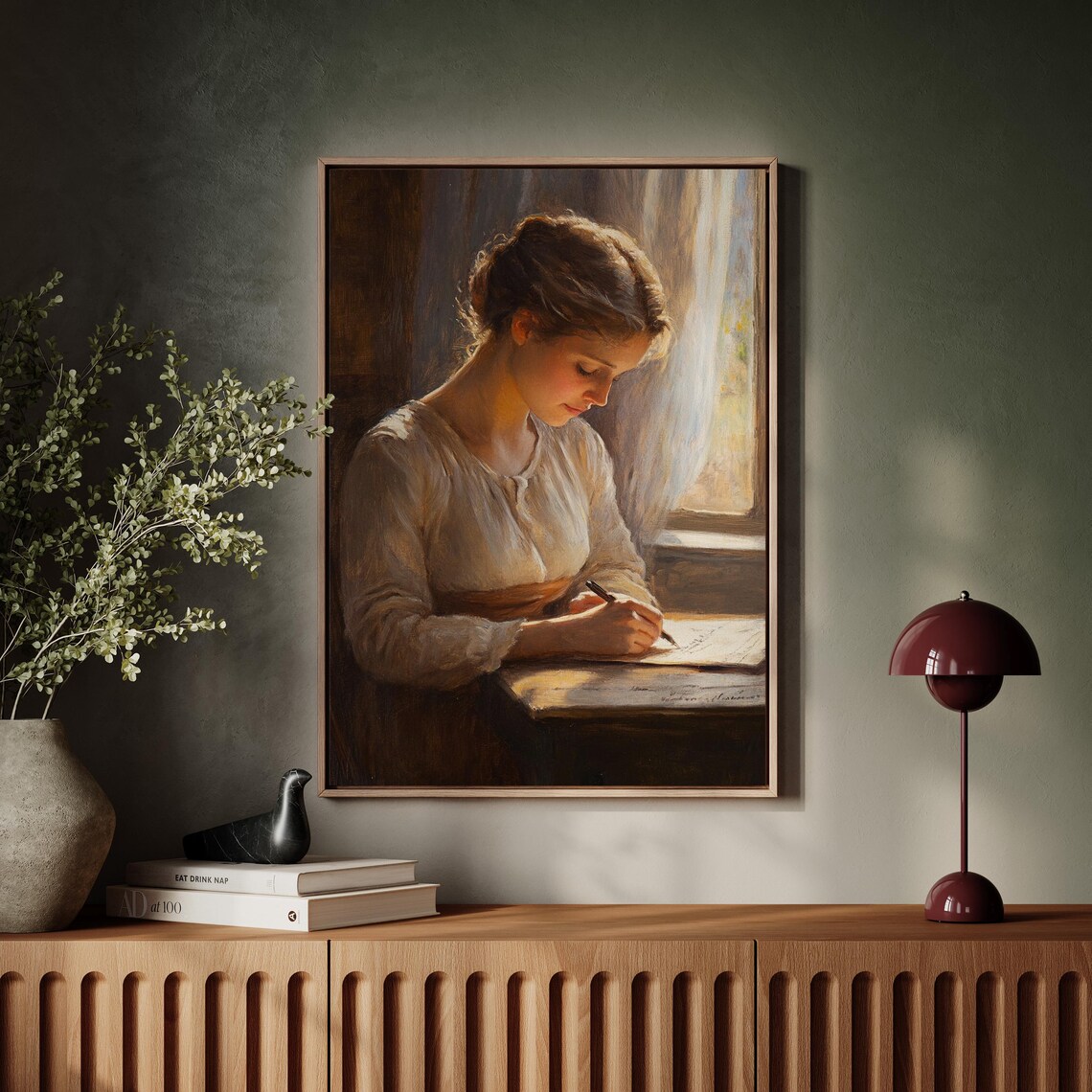 Cozy Autumn Window Scene, Warm Rustic Fall Decor - Image 3