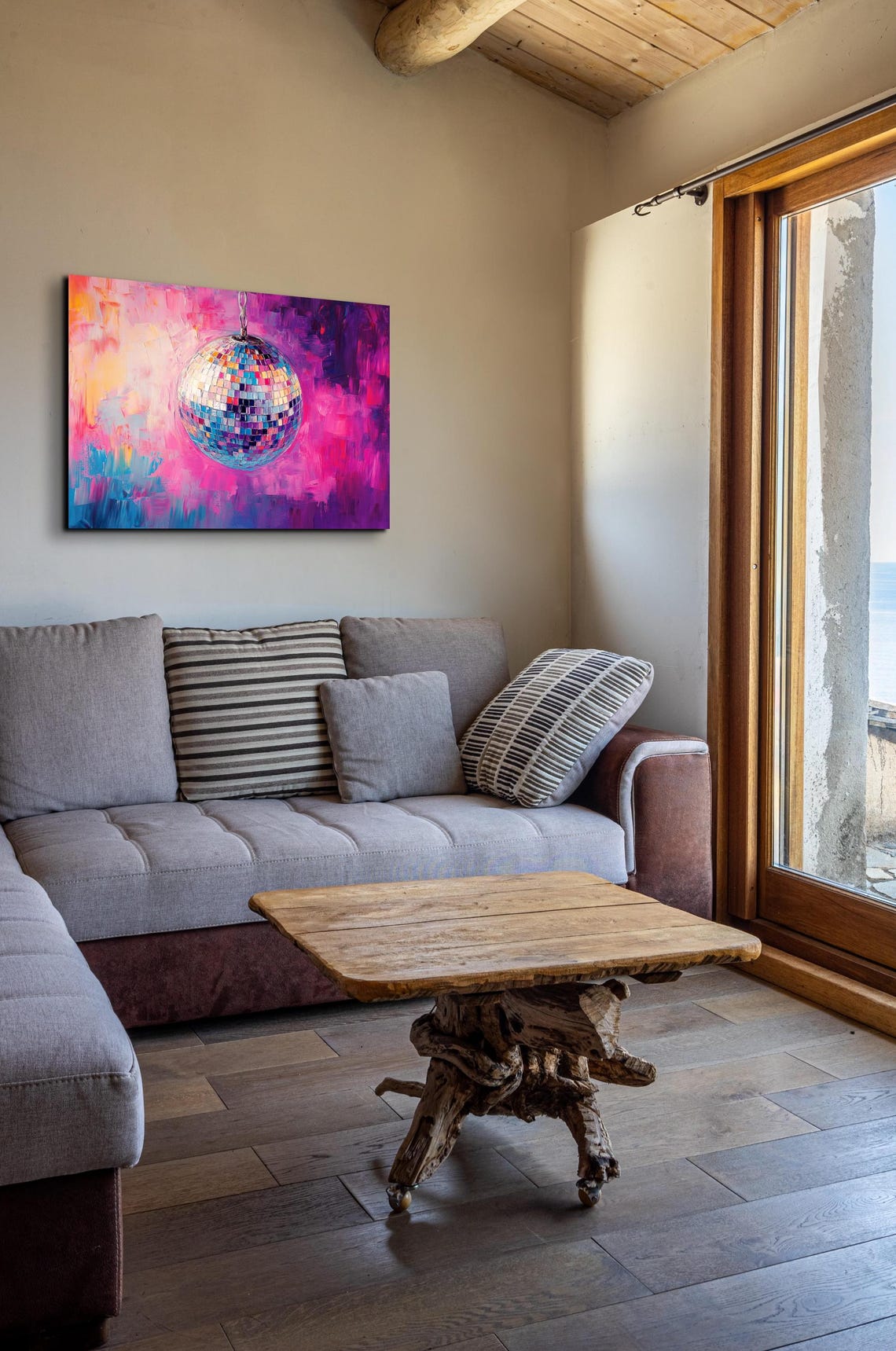 Disco Ball Color Explosion Ready To Hang Wall Art Print Heart Art Cute Decor Wall Art Home Decor Groovy Art Prints - Image 7