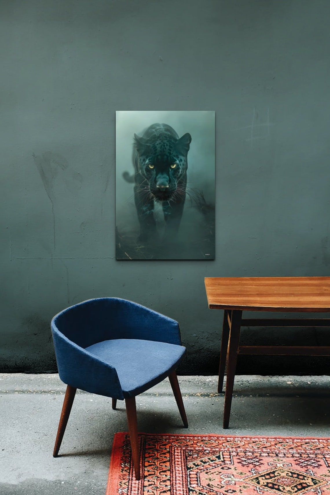 Black Panther Emerging from Mist with Piercing Intense Eyes Wall Art - Image 5