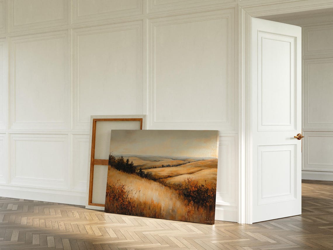Golden Autumn Rolling Hills Fall Countryside Landscape Wall Art - Image 6