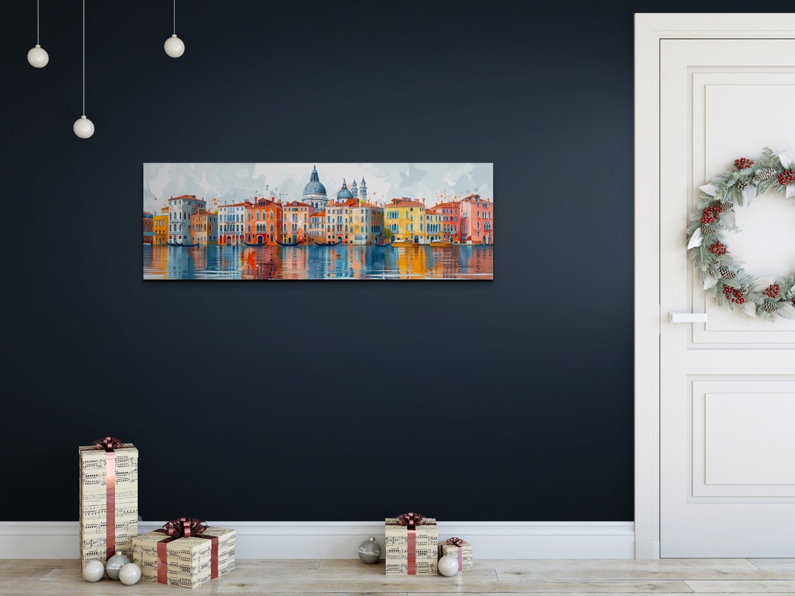 Colorful Venice Italy Landmark Boat River Oil Painting Watercolor Wall Art Calming Poster Print Homeoffice Room Decor Gifts - Image 5