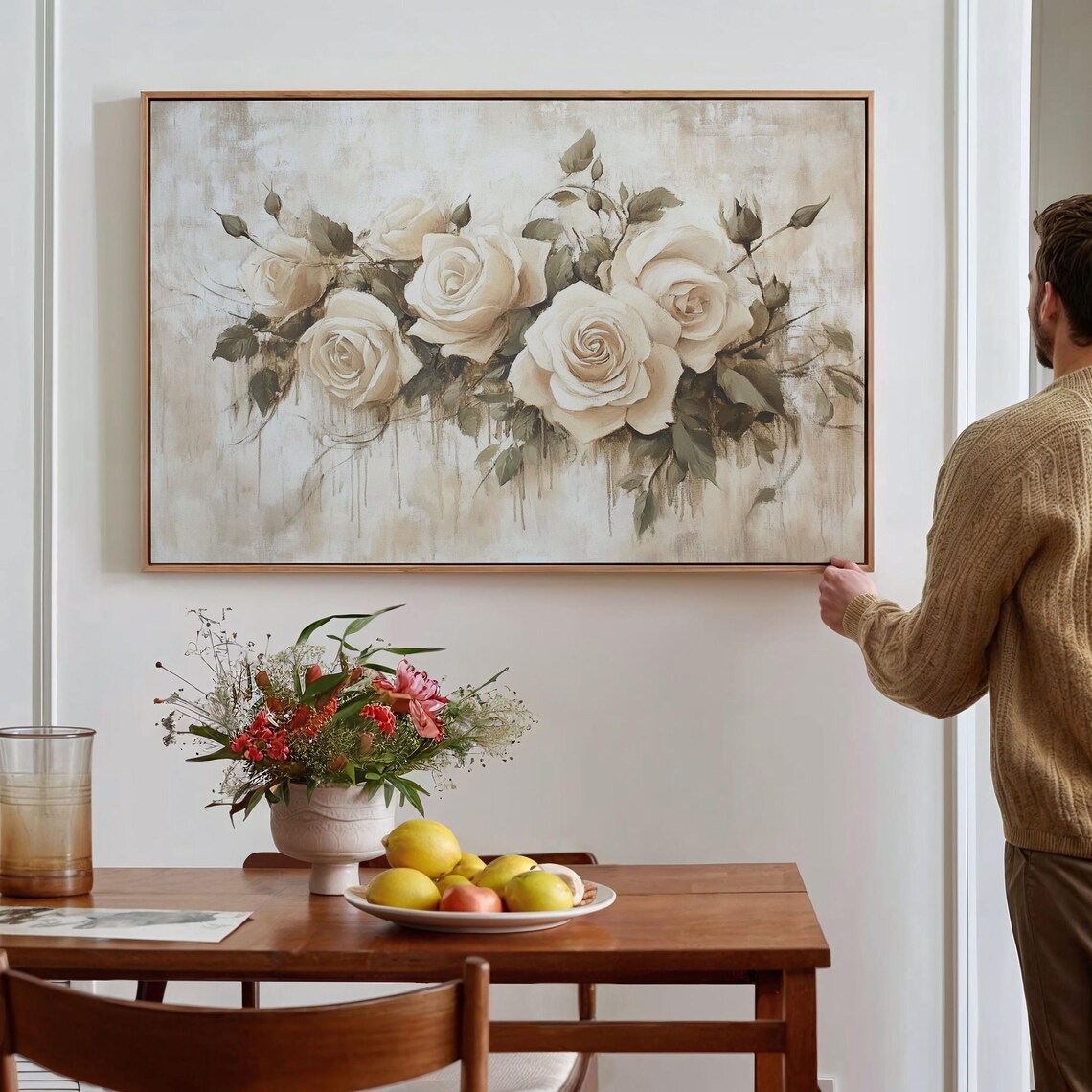 Ivory Rose Art Print, Elegant Floral Decor - Image 6