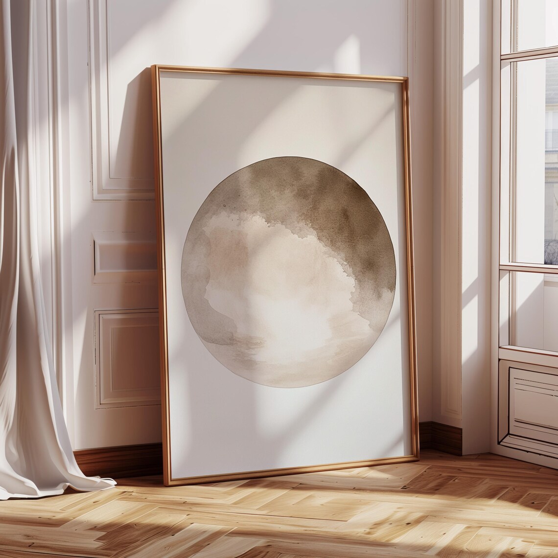 Watercolor Moon Print, Abstract Minimalist Celestial Art - Image 5
