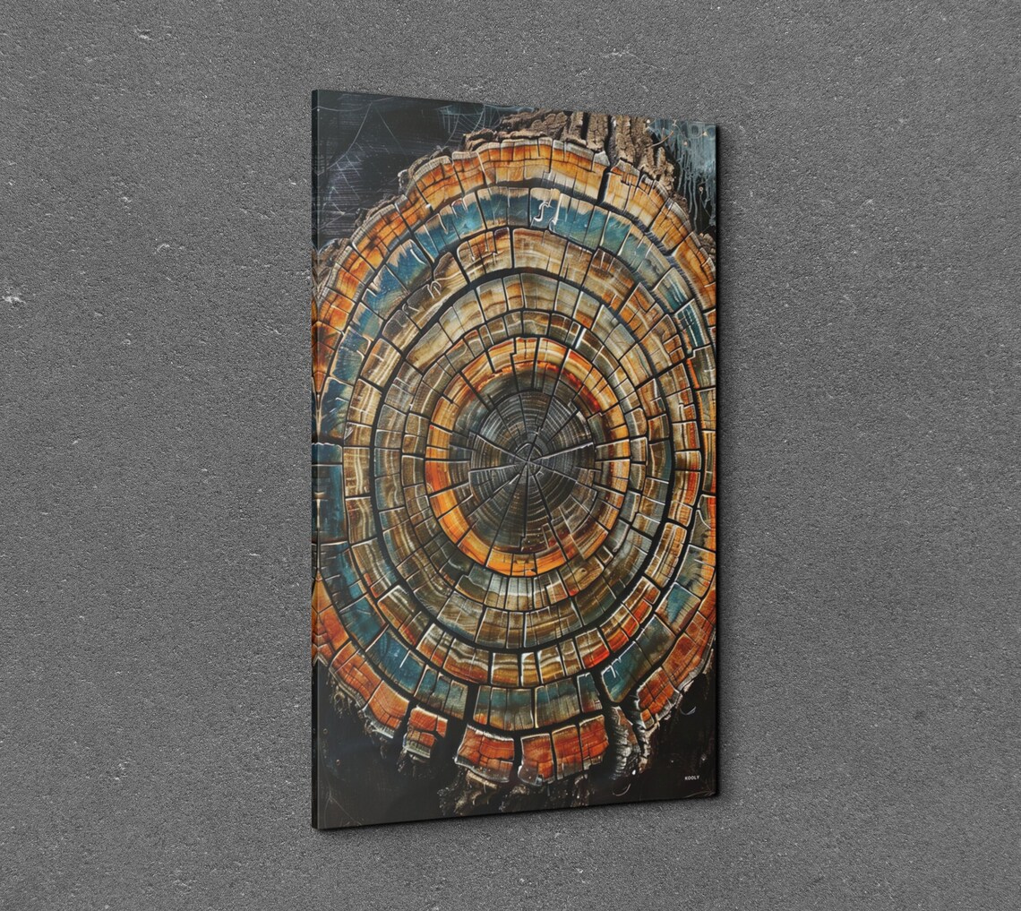 Abstract Tree Ring Art Print, Nordic Tree Stump - Image 2