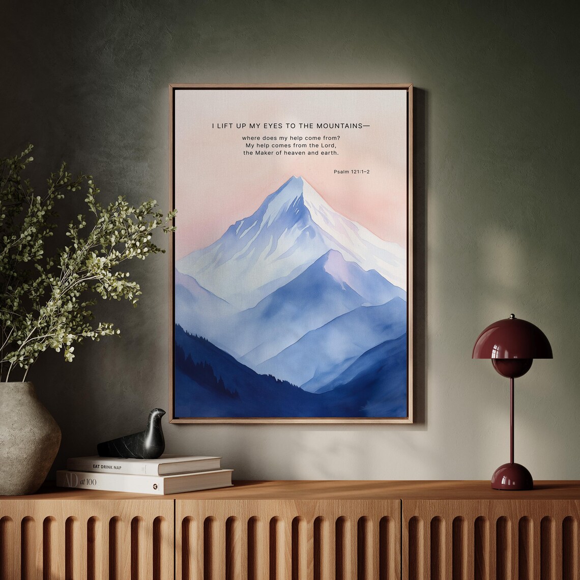 Psalm 121:1-2 Inspirational Mountain Art Print - Image 5