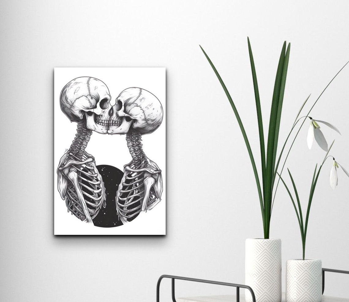 Romantic Skeleton Halloween Art Print - Image 5