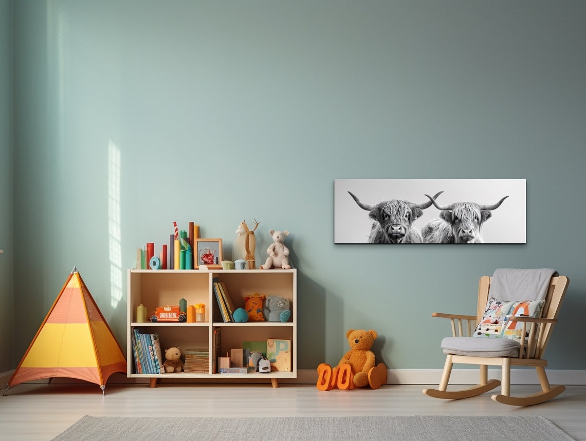 Panoramic Highland Cow Wall Art Print - Image 7