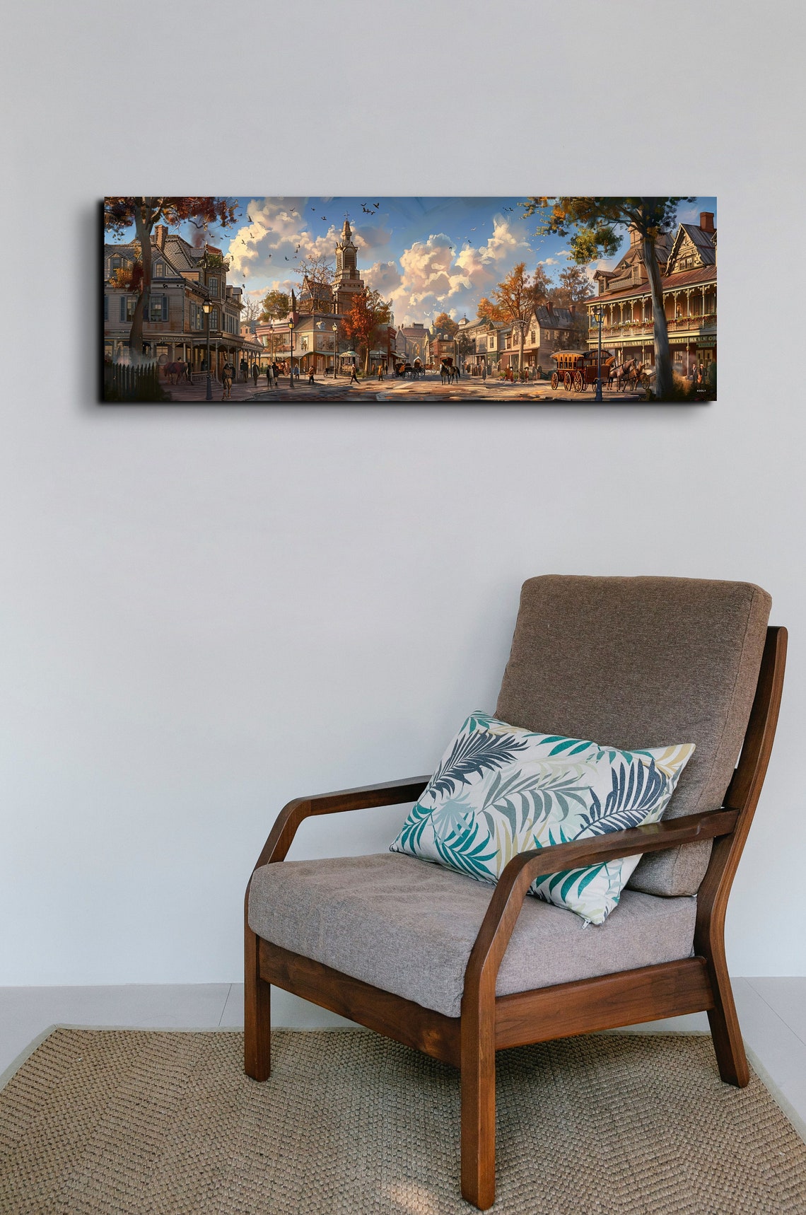 Old Western Town Street Golden Hour Historic Panoramic Poster - Image 4