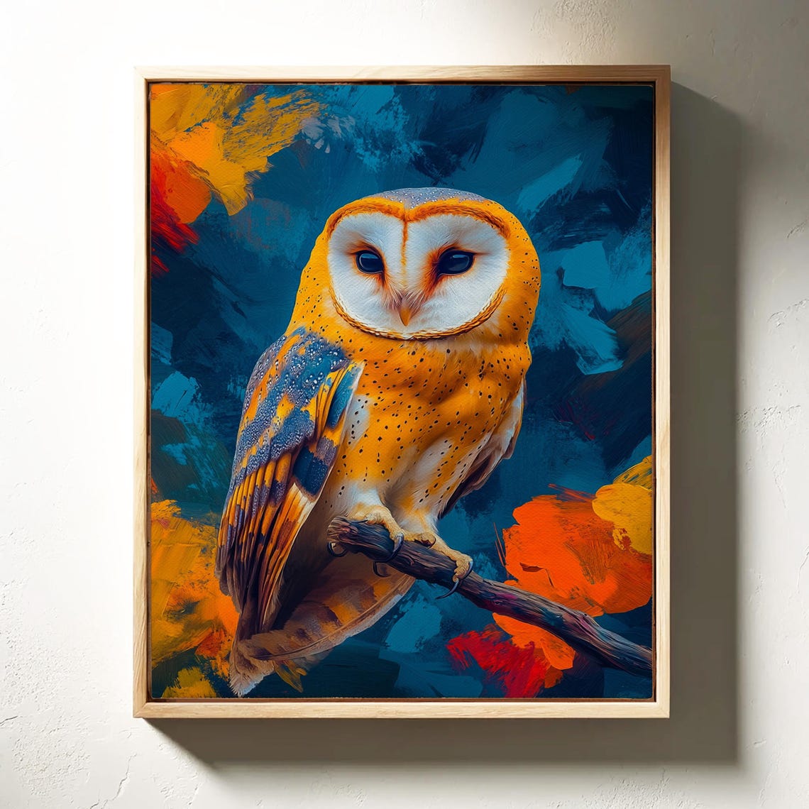 Vibrant Barn Owl Abstract Colorful Background Nature Bird Poster - Image 3