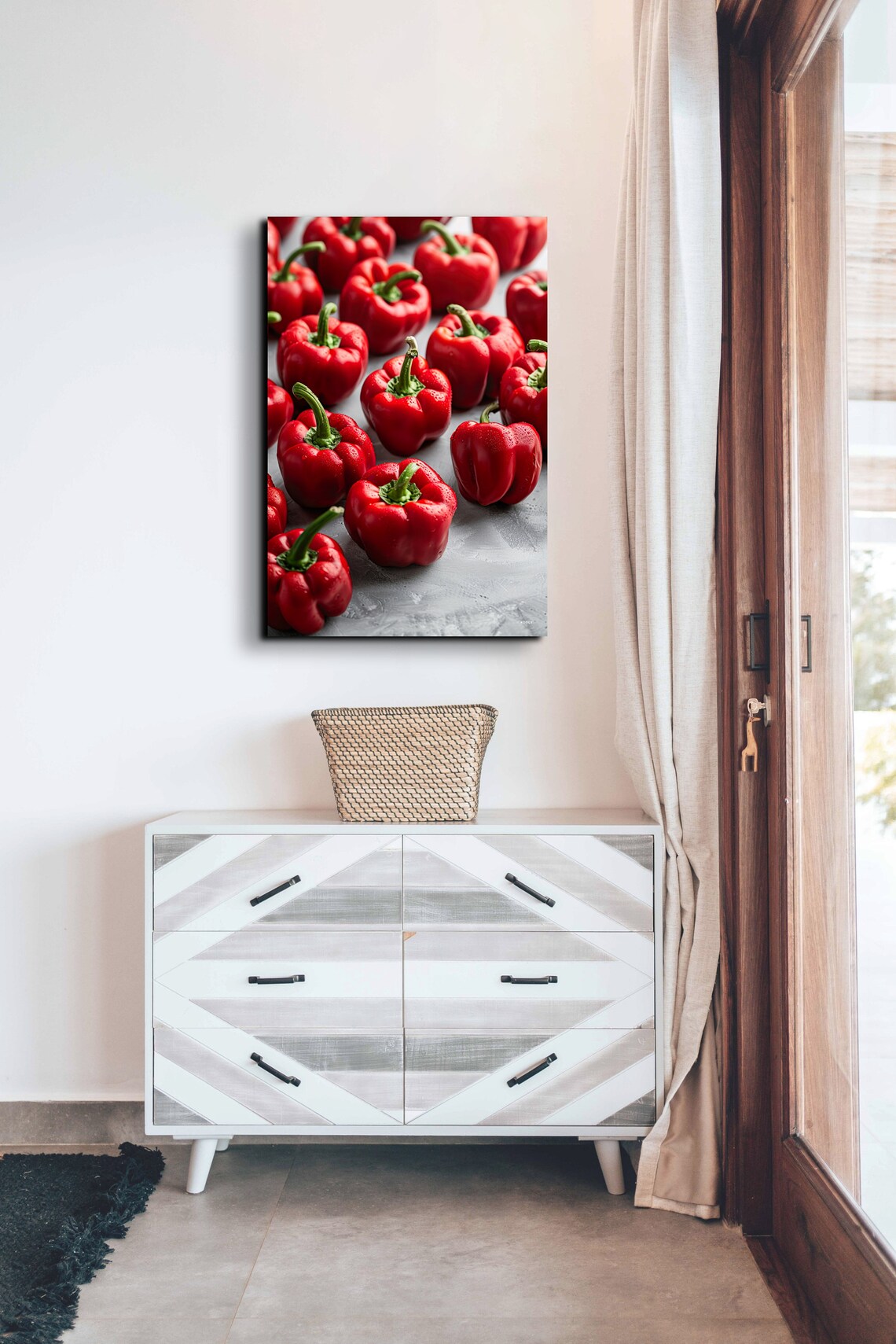 Red Bell Peppers Art Print, Still Life Kitchen Decor - Image 4